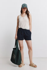 Springfield Short liso con el&aacute;stico marino