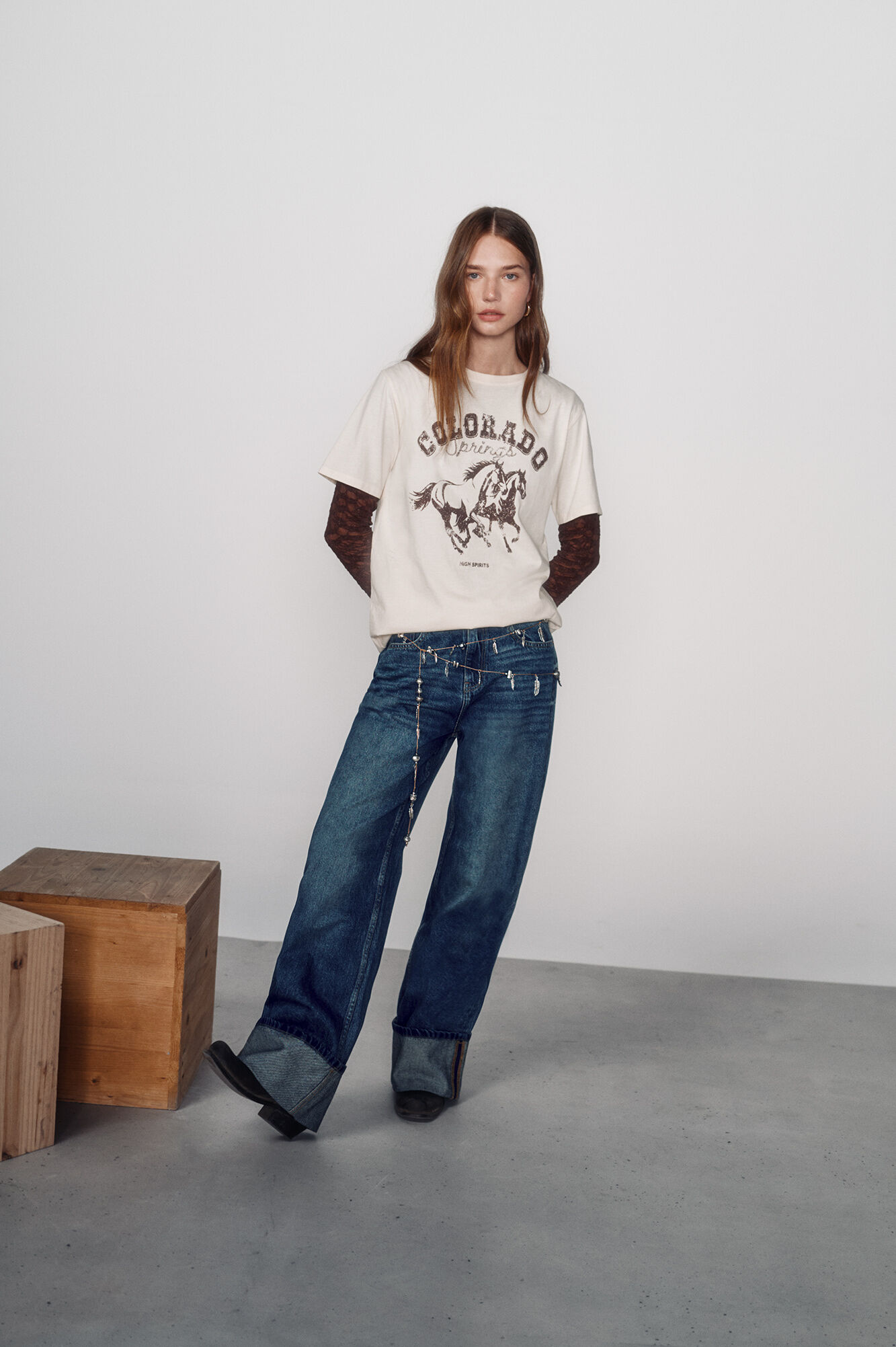 High Spirits Playera Stetson caf&eacute;