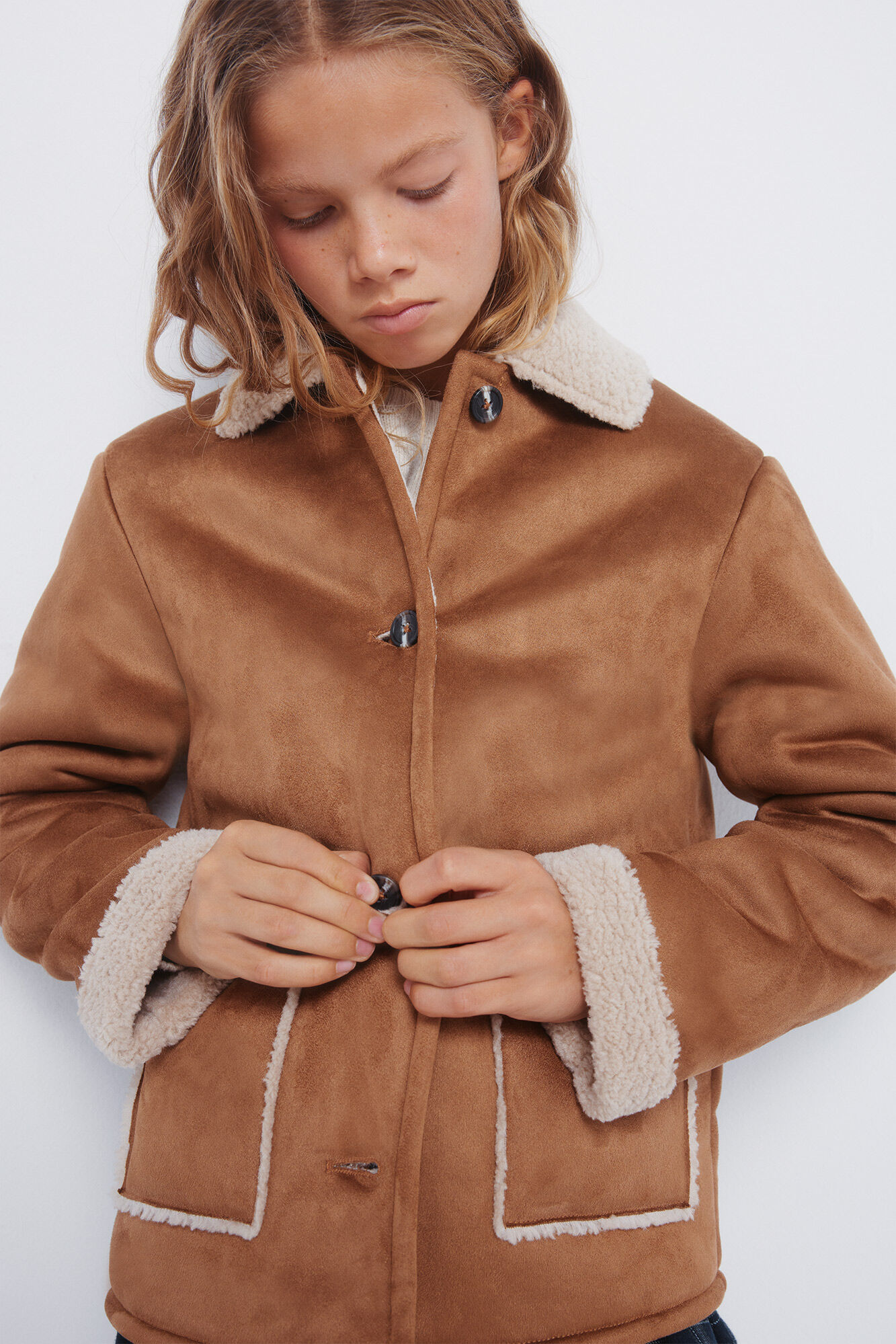 Springfield Kids Chamarra de ni&ntilde;a de doble cara caf&eacute;