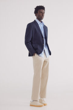 Springfield Blazer lino-algodón azul