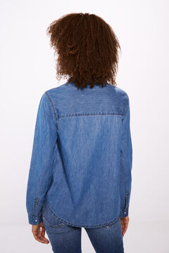 Springfield Camisa denim azul