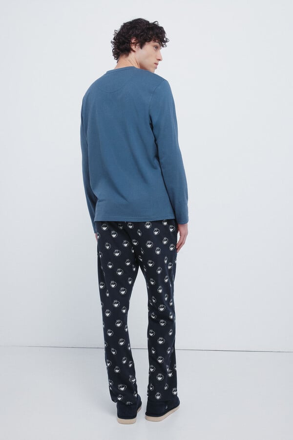 Springfield Pijama largo Plaza Sésamo azul