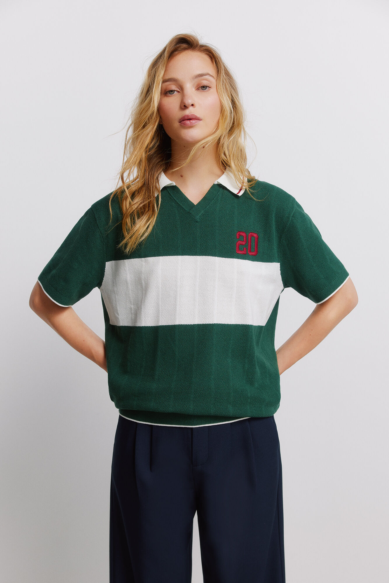 Springfield Polo deportivo con contraste verde