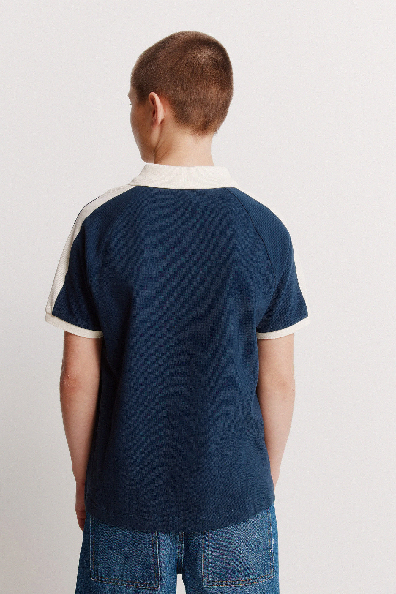 Springfield Kids Polo de ni&ntilde;o cortados y cosidos azul mezcla