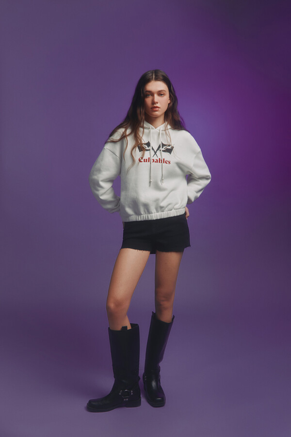 Springfield Sudadera cropped "Culpables" estampado