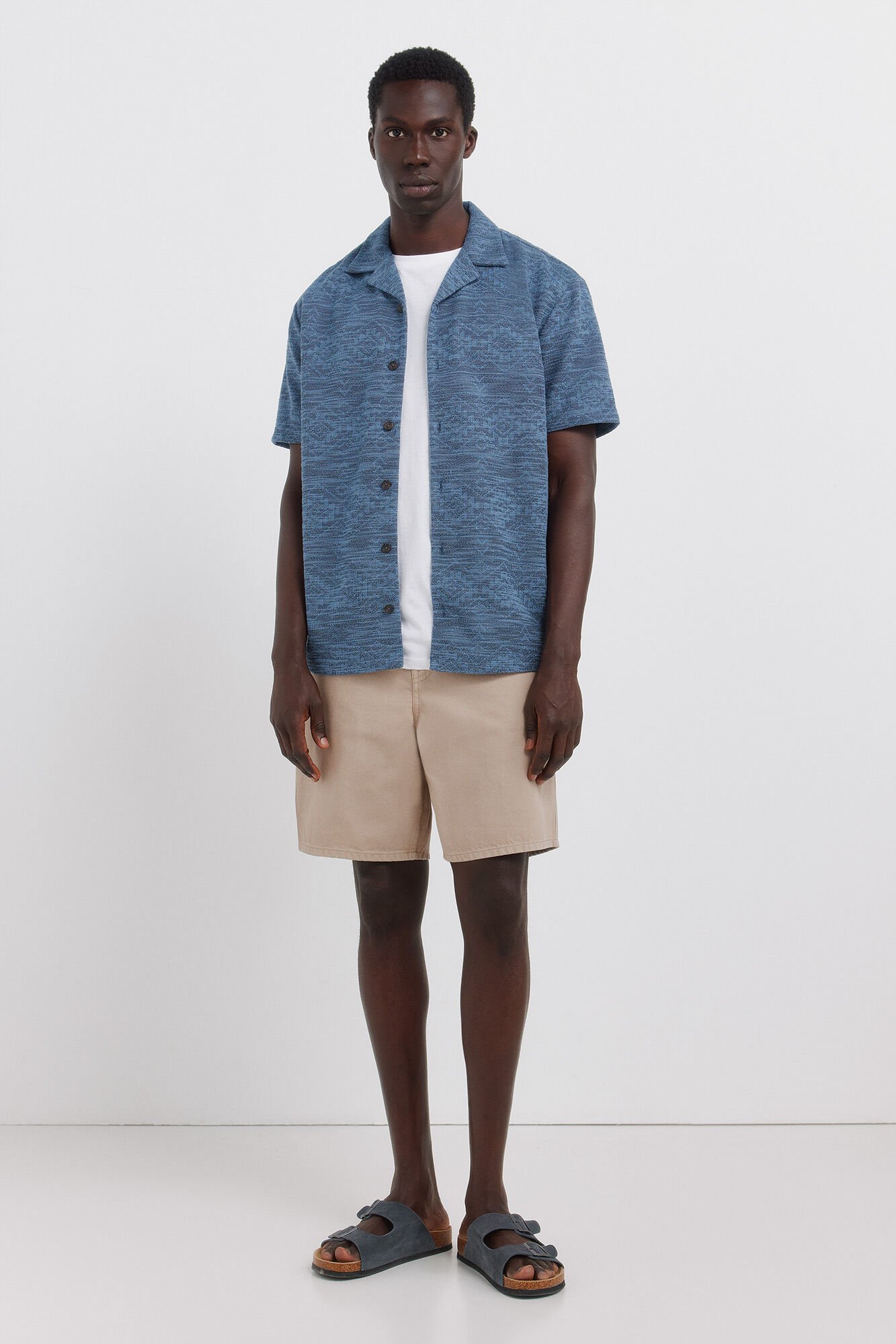 Springfield Polo camisero jacquard regular fit azul mezcla