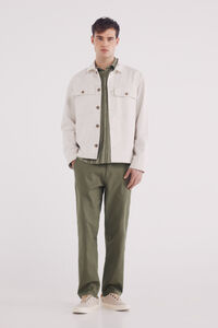 Springfield Pantalón espiga slim fit kaki