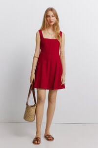 Springfield Vestido corto de tirantes de lino