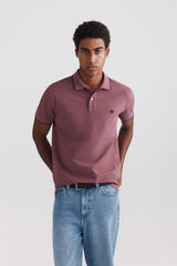 Springfield Polo de piqu&eacute; con contrastes slim fit p&uacute;rpura