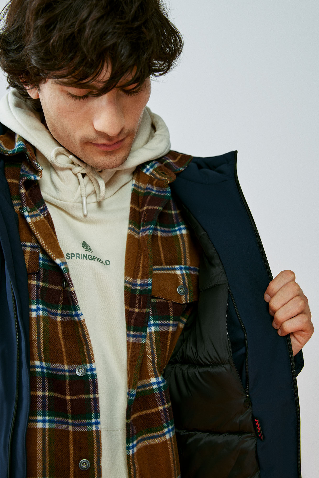 Springfield Parka corta t&eacute;cnica acolchada azul