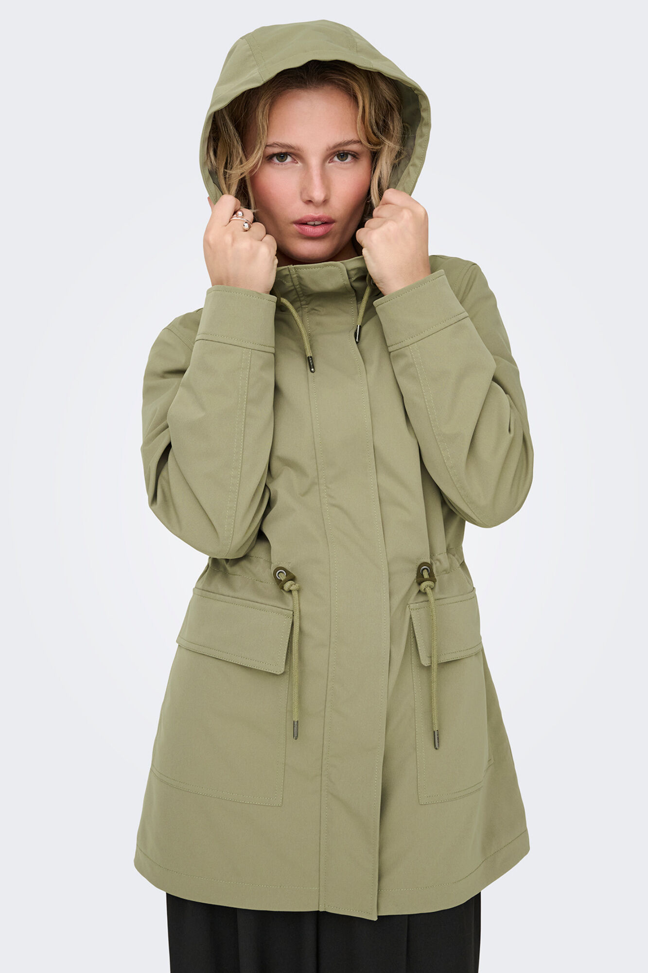 Only Parka con capucha kaki