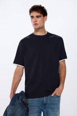 Springfield Playera cuello doble azul