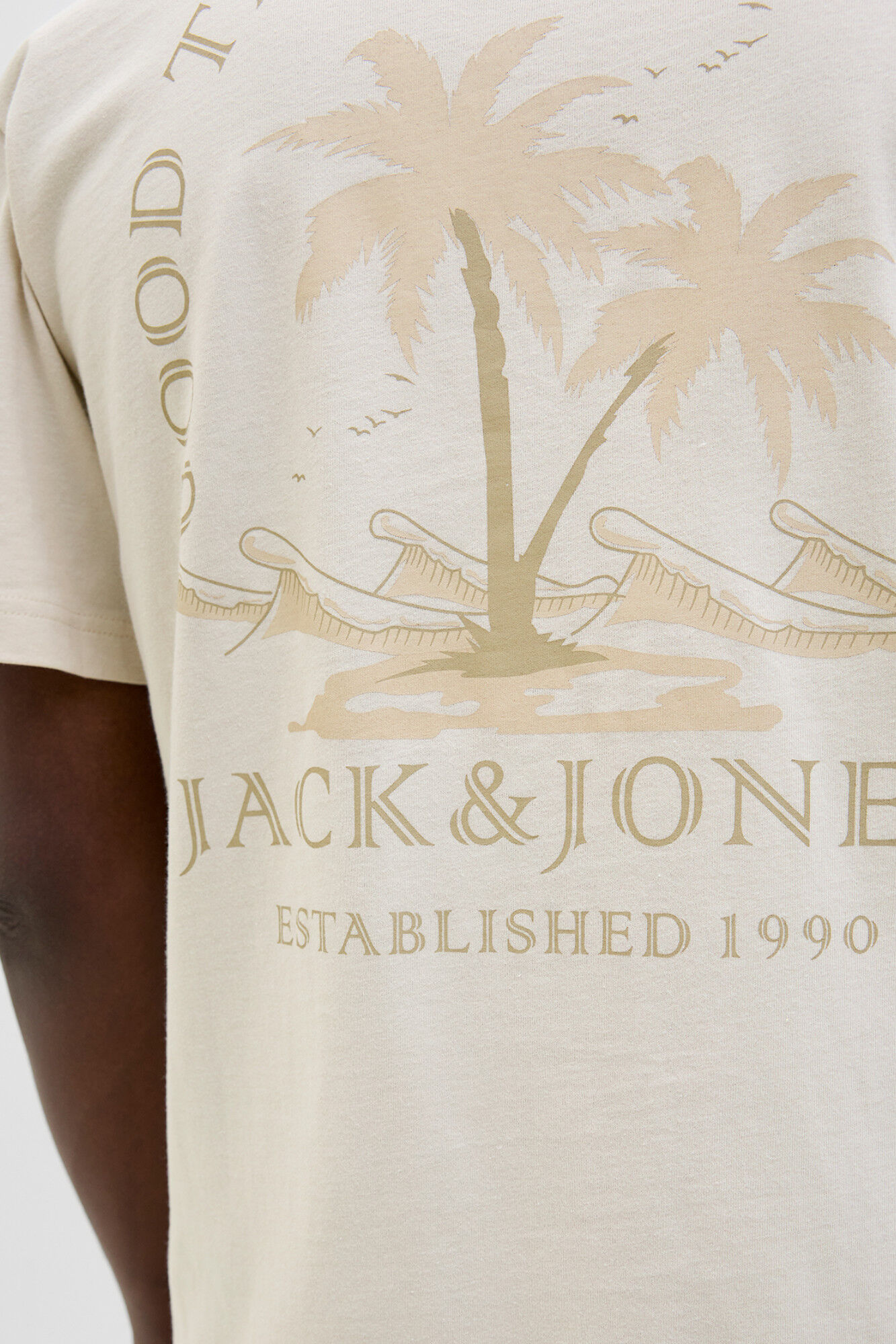 Jack & Jones Playera back print gris