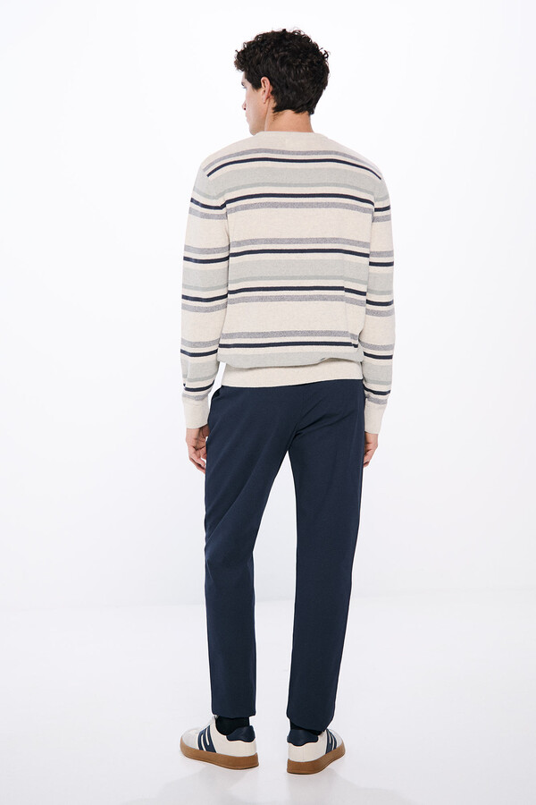 Springfield Pantalón chino microestampado slim fit azulado