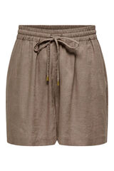Springfield Shorts de lino cintura ajustable café