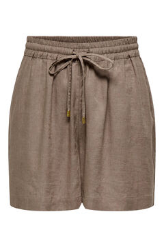 Springfield Shorts de lino cintura ajustable café