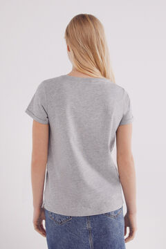 Springfield Playera básica manga vuelta gris