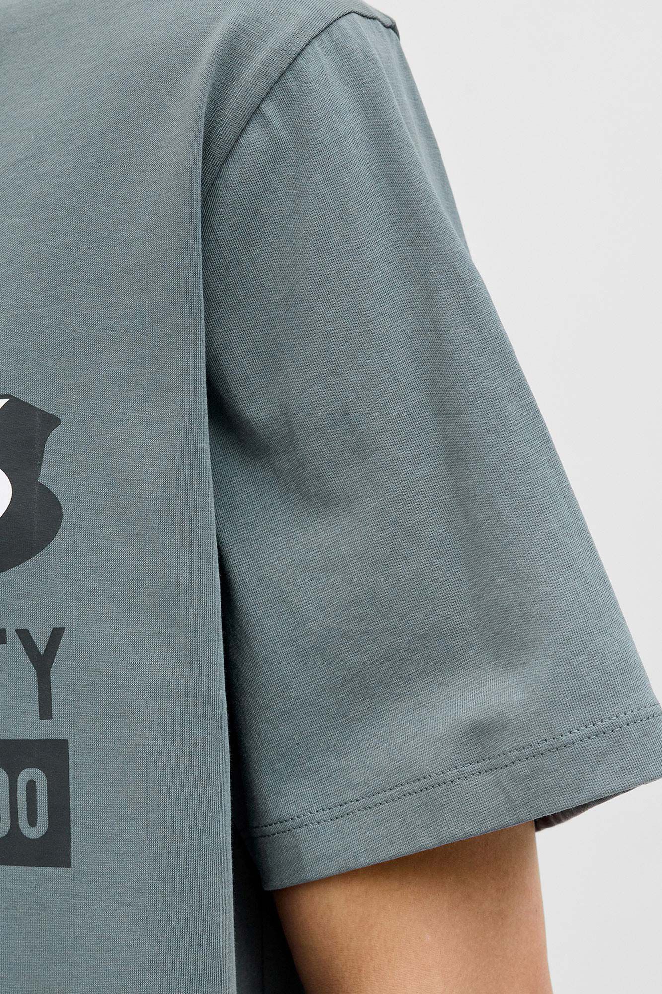 Jack & Jones Playera con logo grande gris
