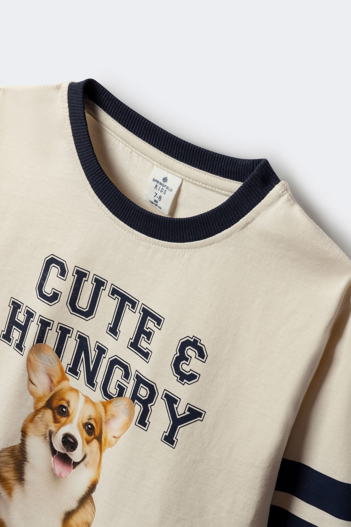 Springfield Kids Playera de manga larga de perro universitario para ni&ntilde;a blanco