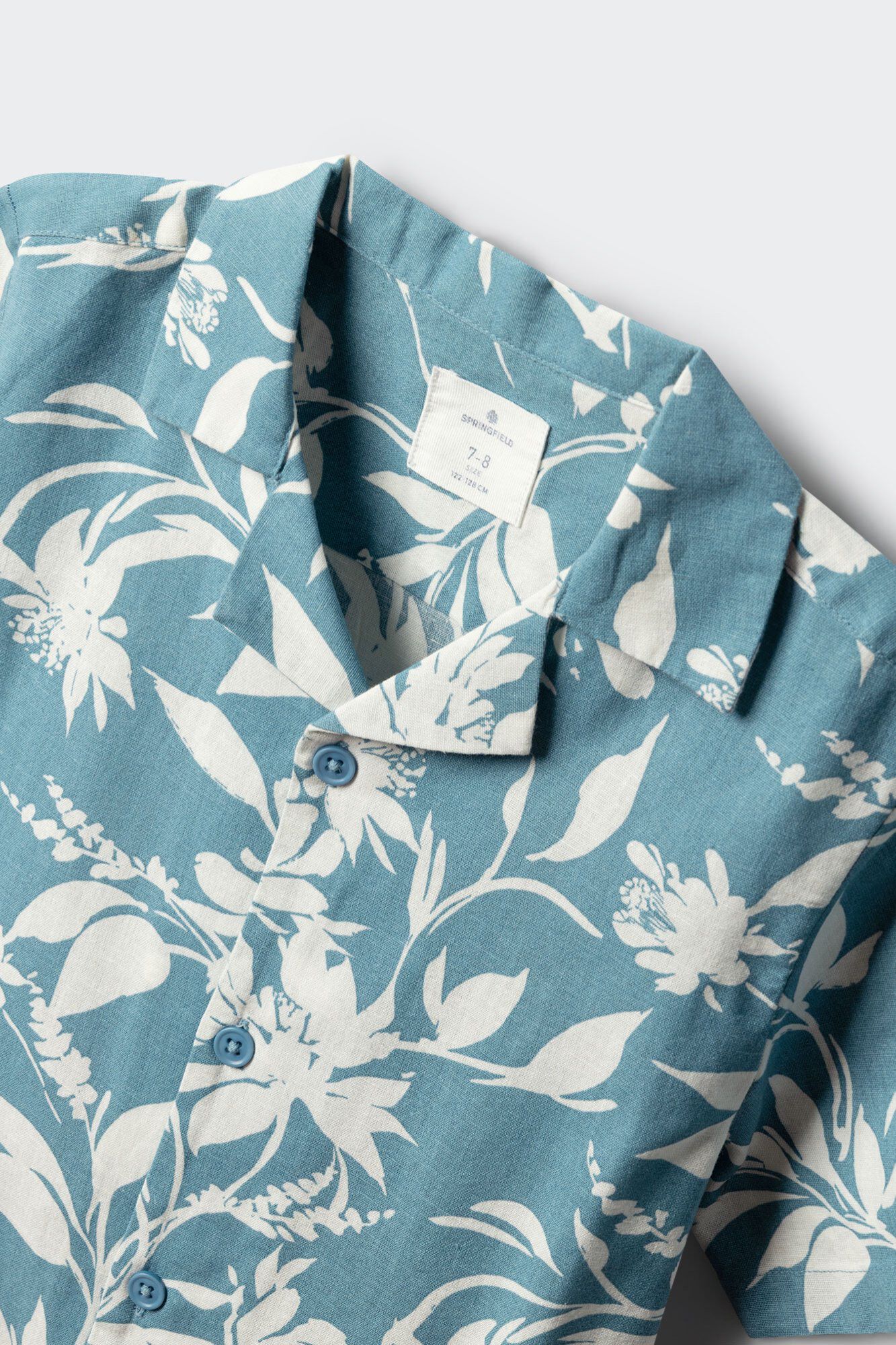 Springfield Kids Camisa de flores para ni&ntilde;o azul