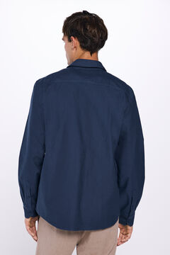 Springfield Camisa algodón cepillado azul indigo