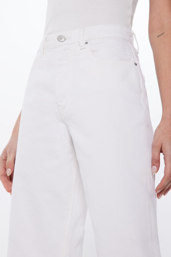 Springfield Jeans straight wide color blanco