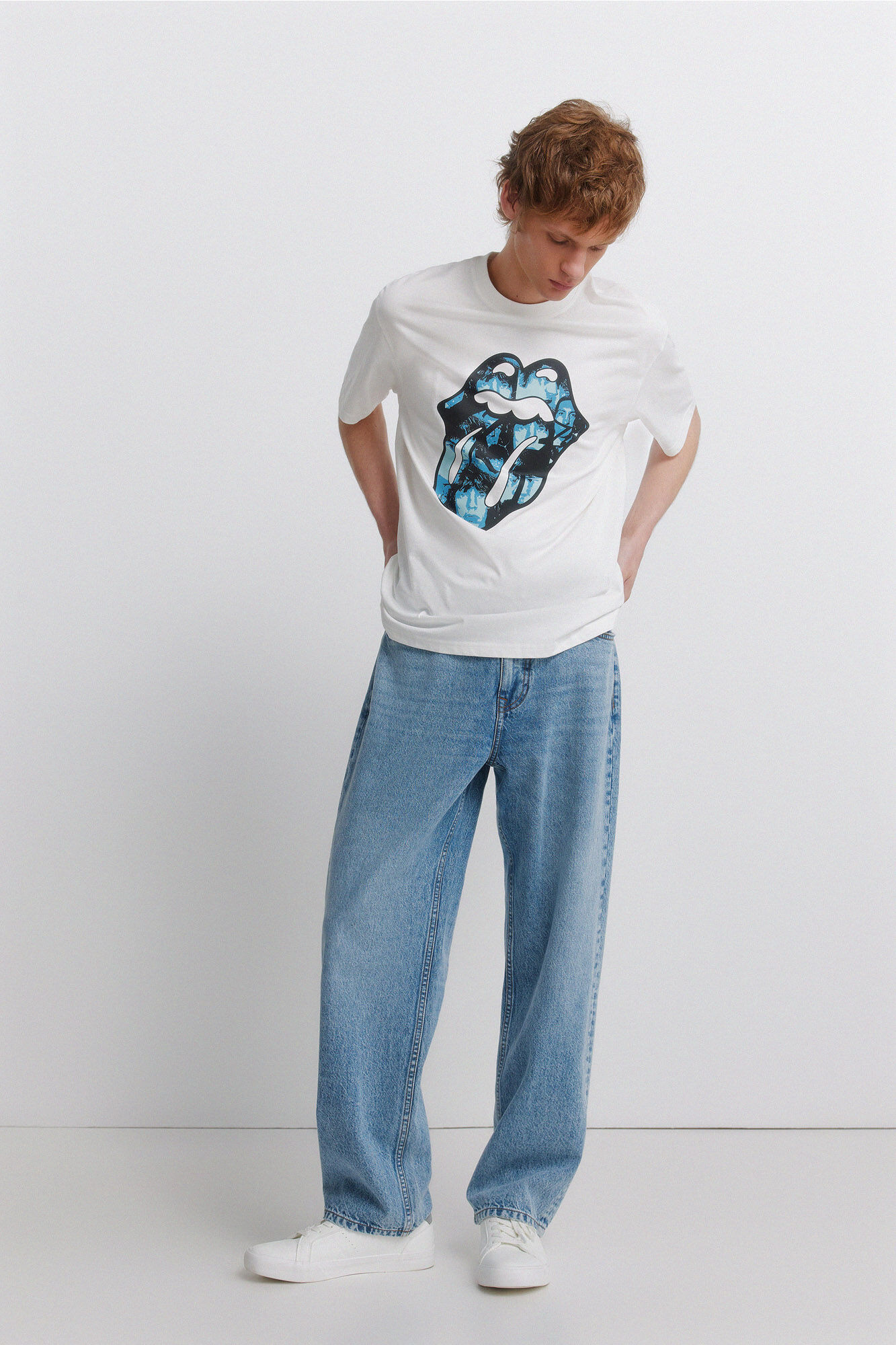 Springfield Playera Rolling Stones marfil