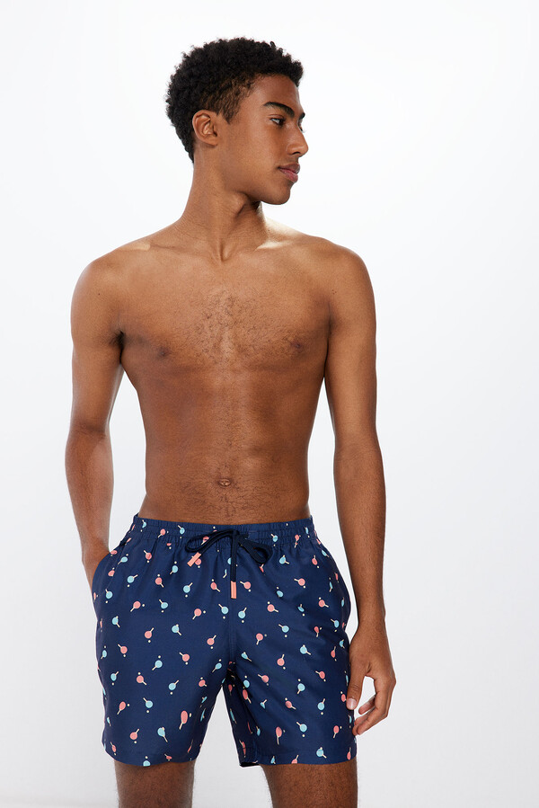 Springfield Bañador estampado ping pong azul