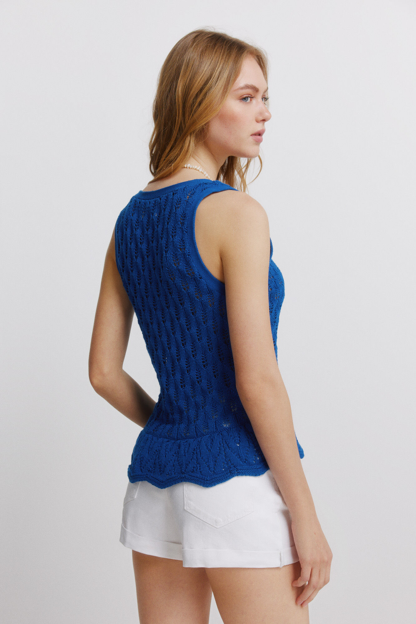 Springfield Top de tirantes de punto con volante estampado