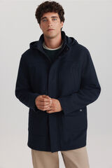 Springfield Parka larga efecto lana azul