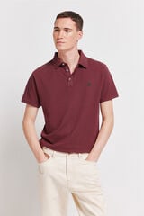 Springfield Polo piqu&eacute; de pu&ntilde;o de contraste slim fit p&uacute;rpura