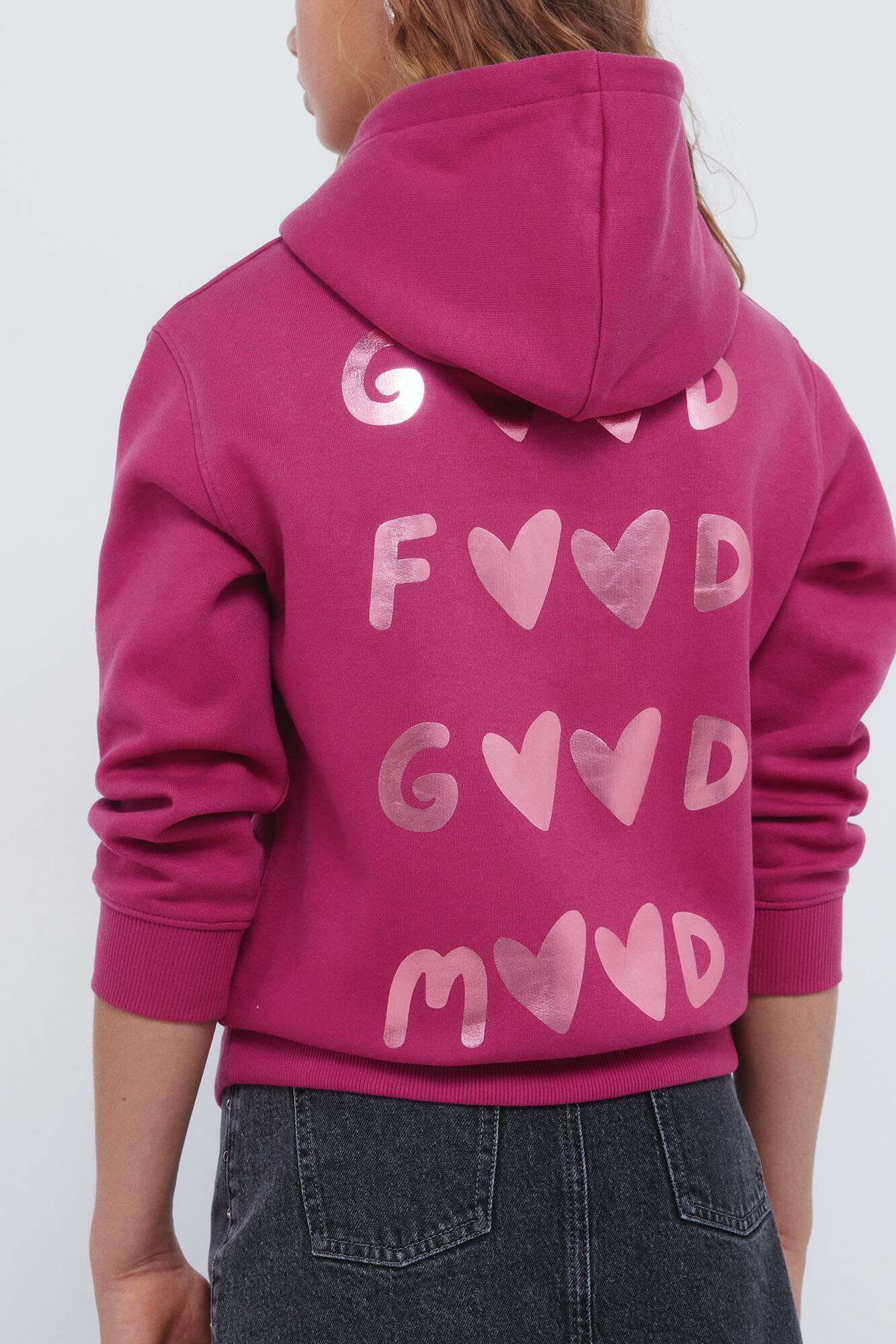 Springfield Kids Sudadera ni&ntilde;a GOOD MOOD. rosa