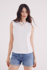Springfield Playera volantes crochet estampado