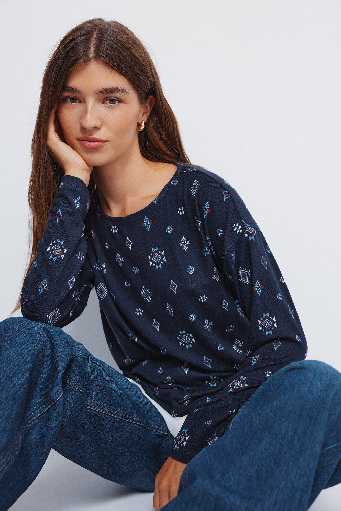 Springfield Playera estampada combinada  marino