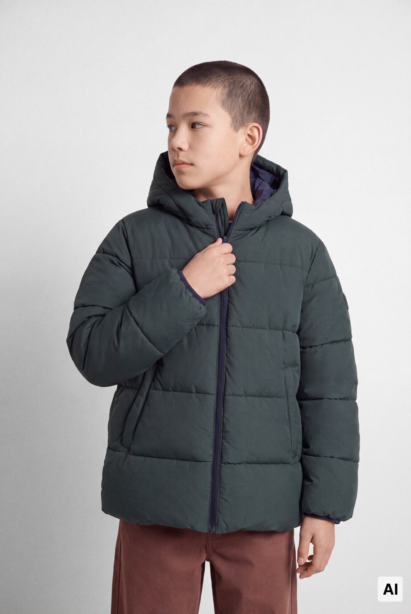 Springfield Kids Chamarra acolchada puffa para ni&ntilde;o verde