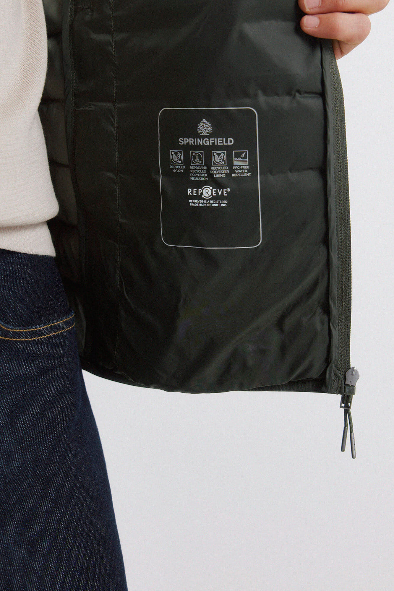 Springfield Chaleco acolchado khaki