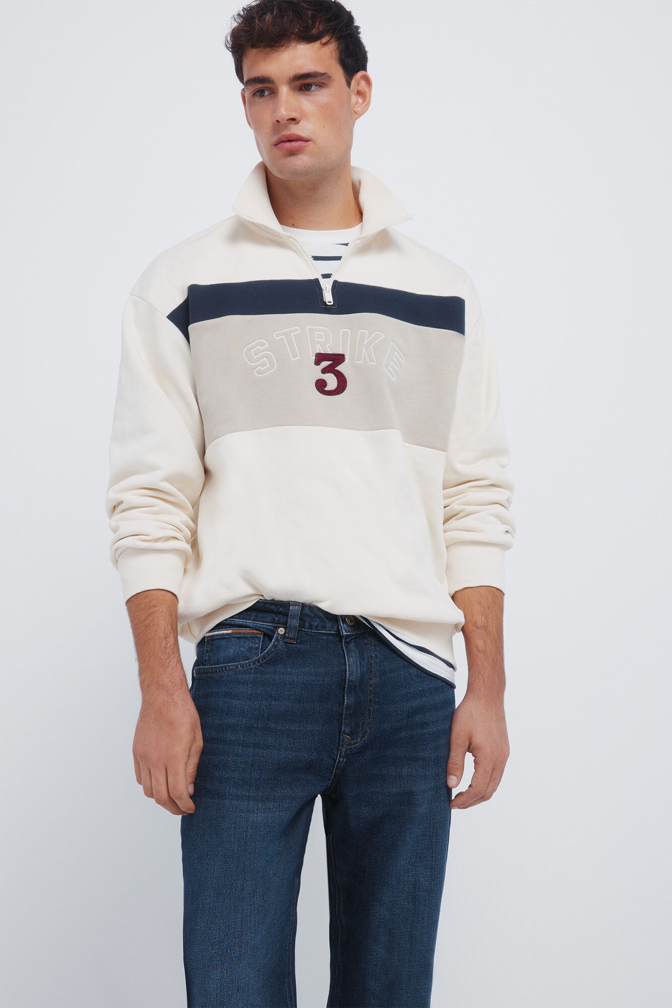 Springfield Jeans de corte regular con lavado oscuro azul