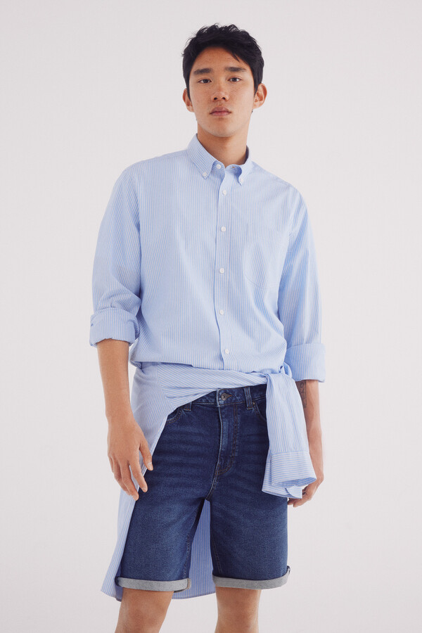 Springfield Bermuda vaquera básica lavado oscuro azul