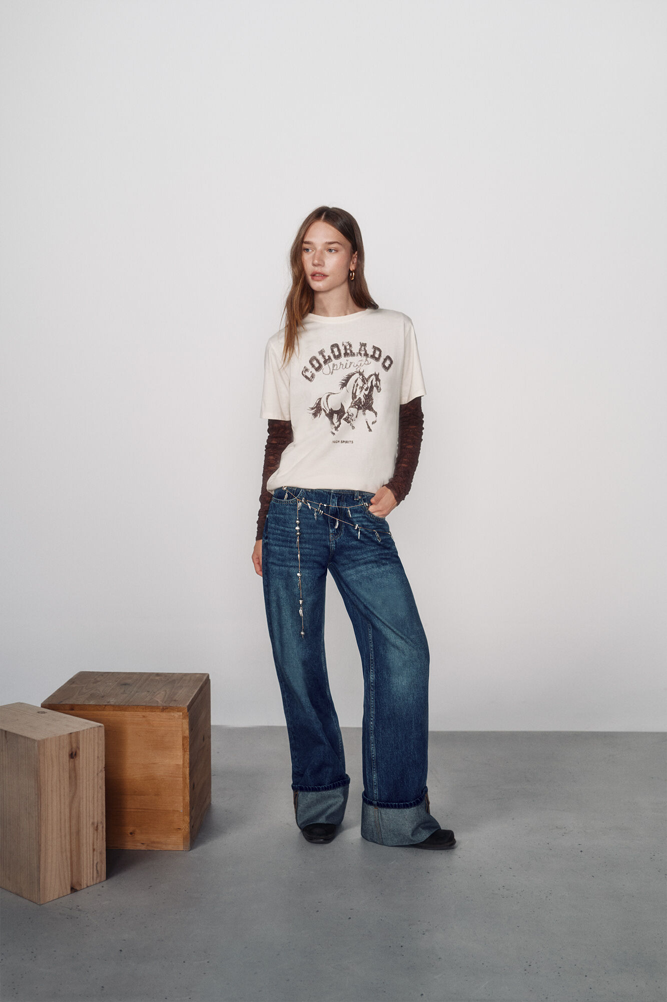 High Spirits Playera Stetson caf&eacute;