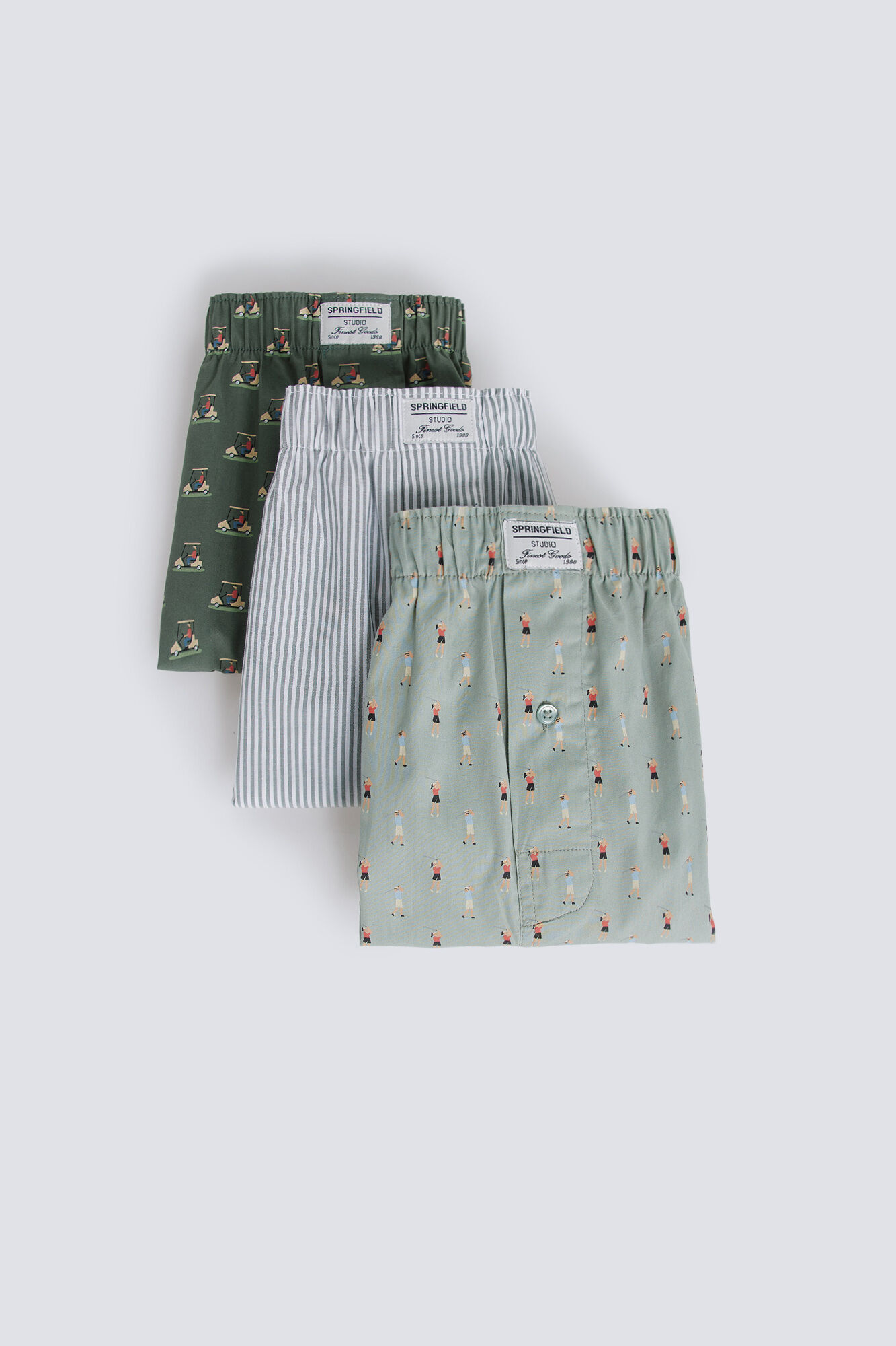 Springfield Pack de 3 calzones estampado retro