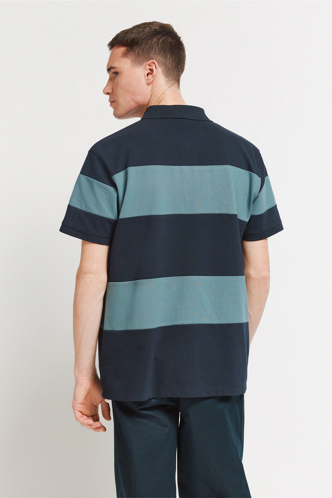Springfield Polo corte regular de piqu&eacute; con bloques de color azul
