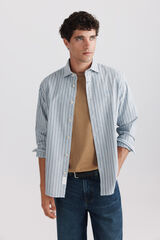 Springfield Camisa oxford de rayas azul