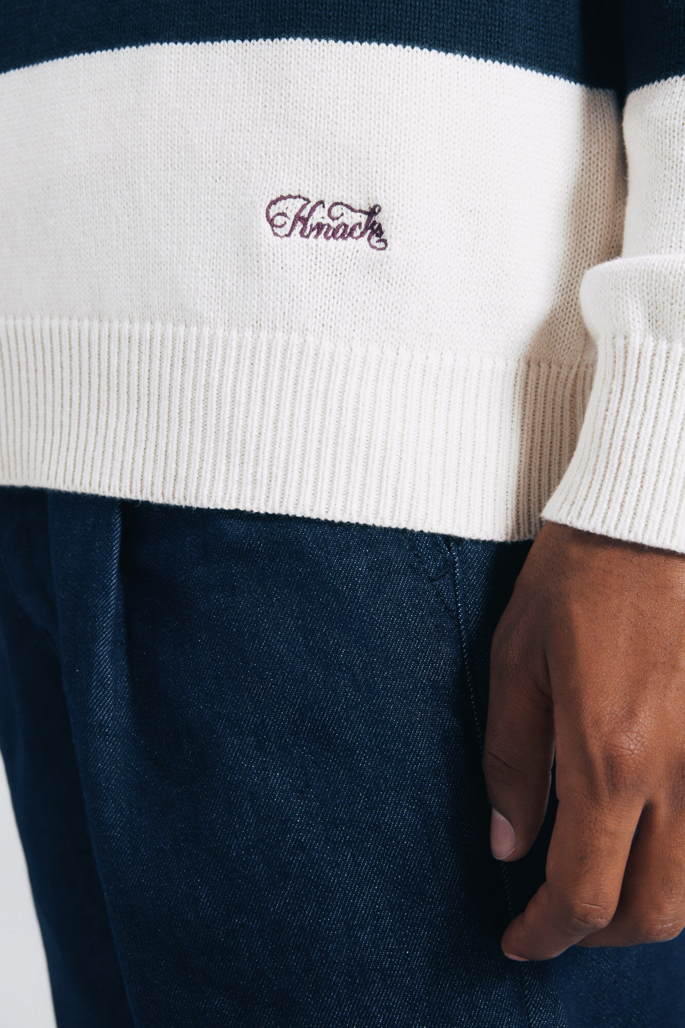 Springfield Rayas de polo a jersey blanco