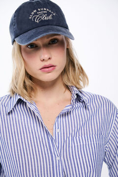 Springfield Camisa oversized algodón marino