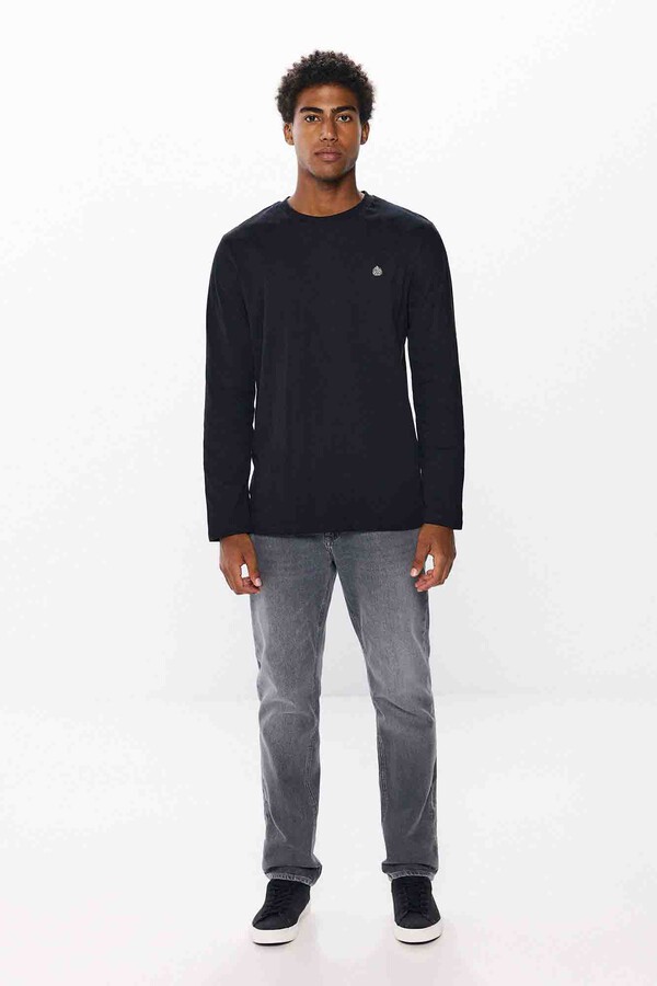 Springfield Playera manga larga peach negro