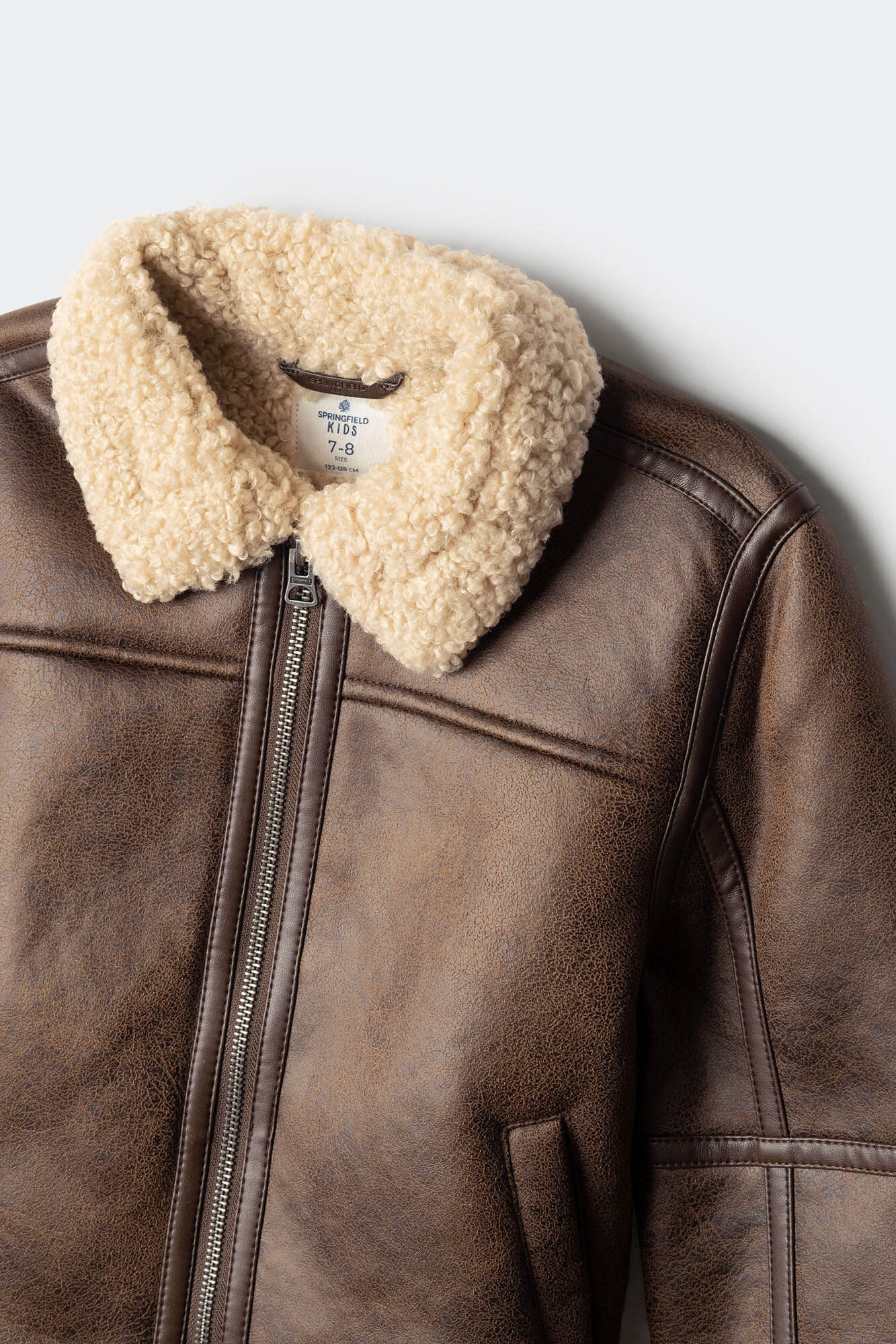 Springfield Kids Chamarra de aviador para ni&ntilde;os caf&eacute;