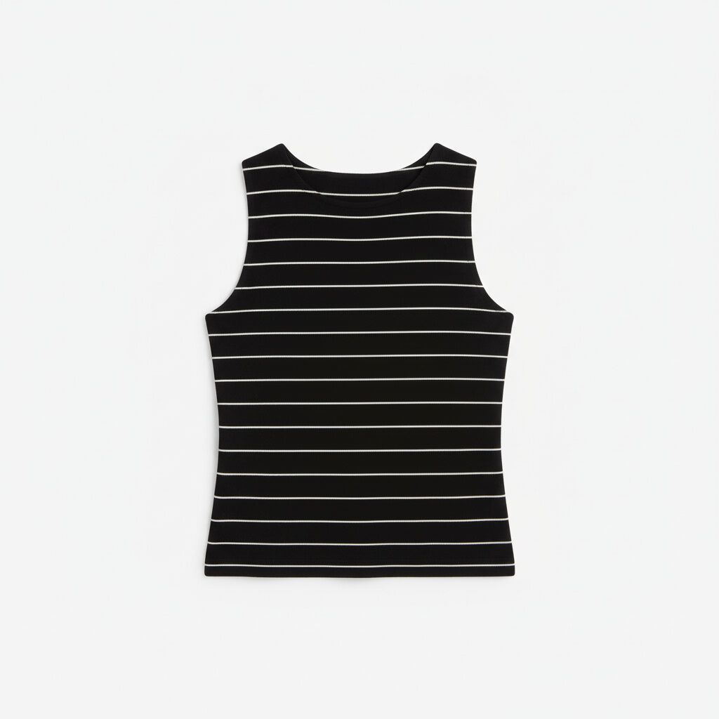 Springfield Top sin mangas cuello redondo de algod&oacute;n negro