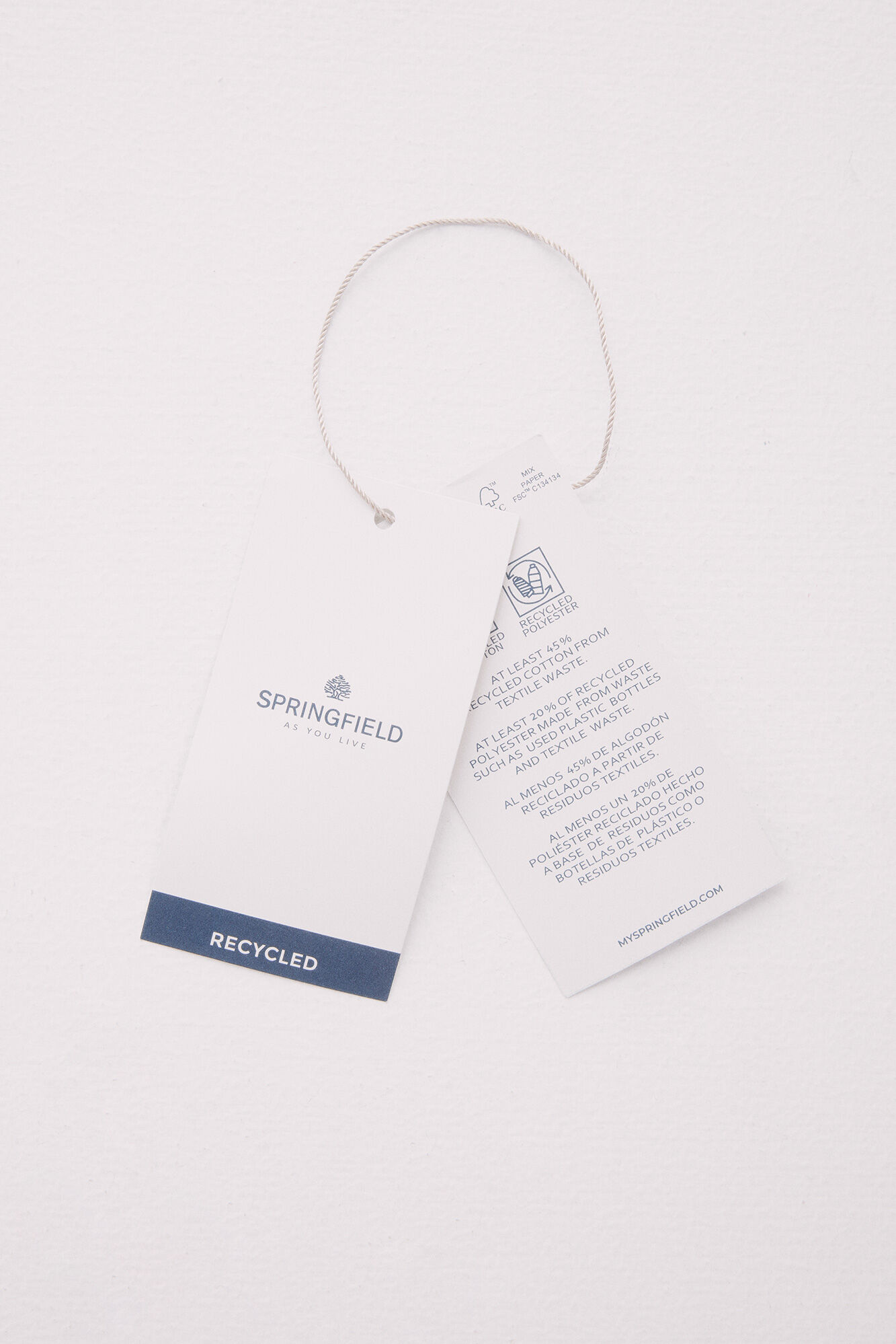 Springfield Jersey manga corta estructura cuello polo beige