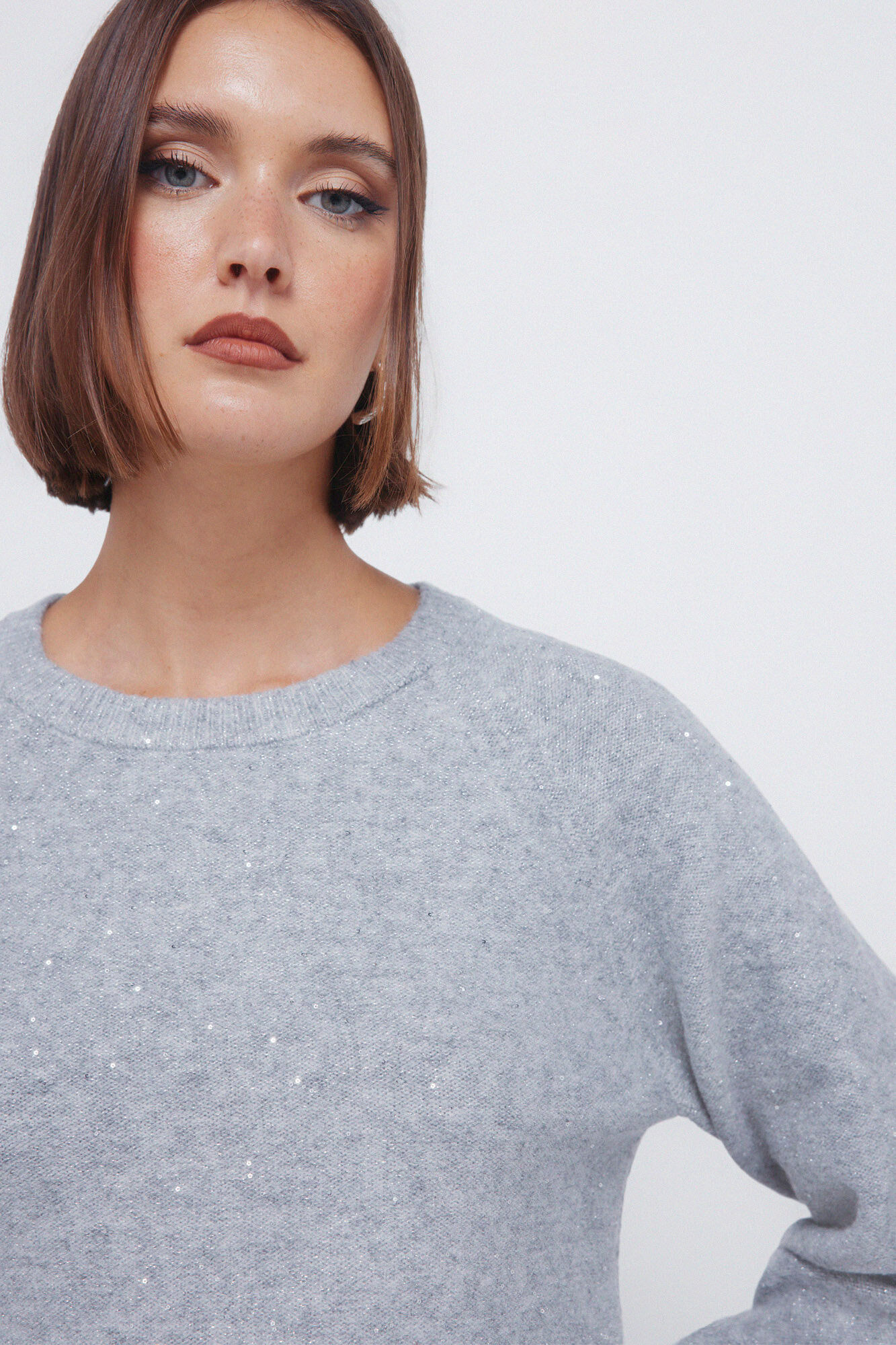 Springfield Jersey de lentejuelas gris