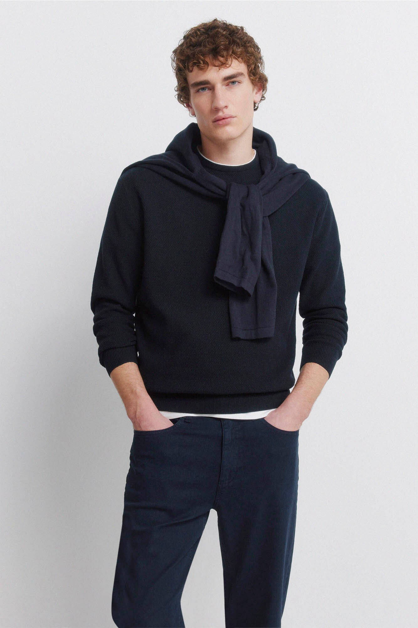 Springfield Pantal&oacute;n slim fit de 5 bolsillos lavado azul